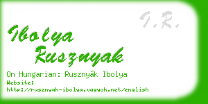 ibolya rusznyak business card